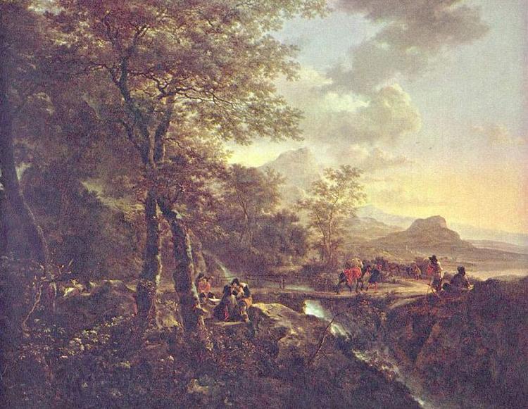 Jan Both Italian landscape with draughtsman. Norge oil painting art